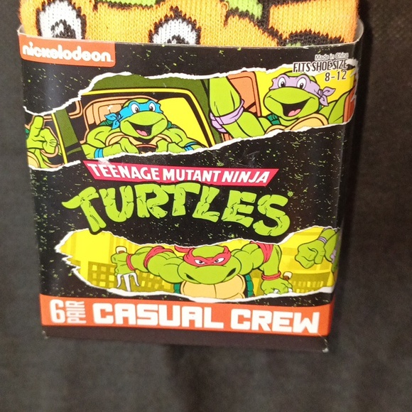 TMNT 6PK CHARACTER SOCKS - Picture 2 of 5